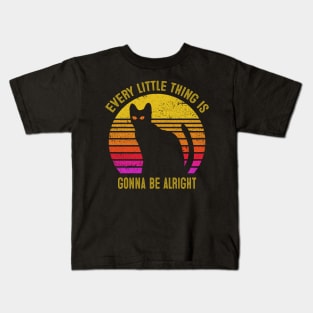 Cat Retro Be Alright Kids T-Shirt